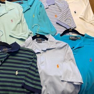 Lot of 7 Ralph Lauren polo shirts
